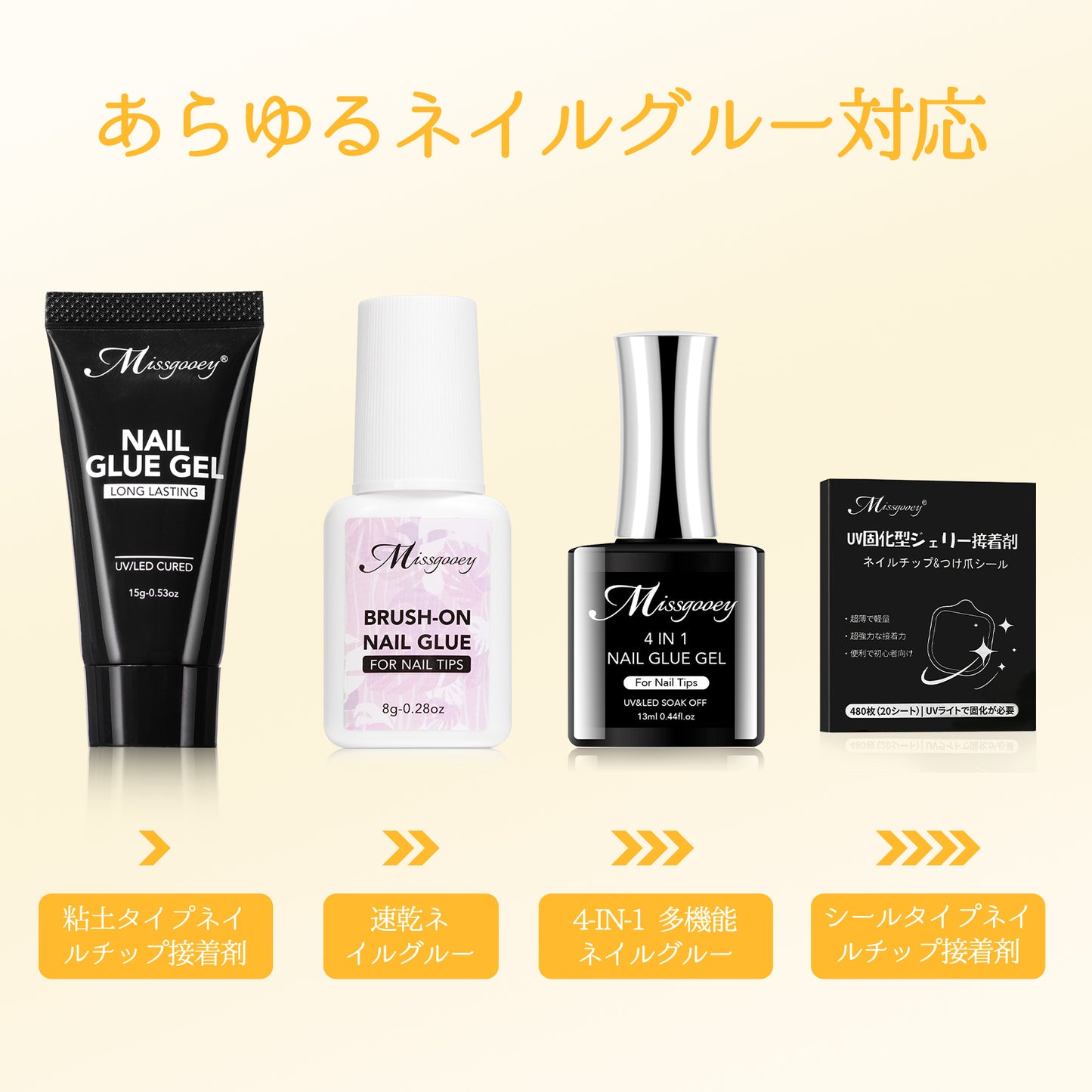 Missgooey ネイルリムーバー オフ ネイルチップ&付け爪 接着剤リムーバー アセトンフリー ネイルグルーリムーバー ネイルオフ 30mL