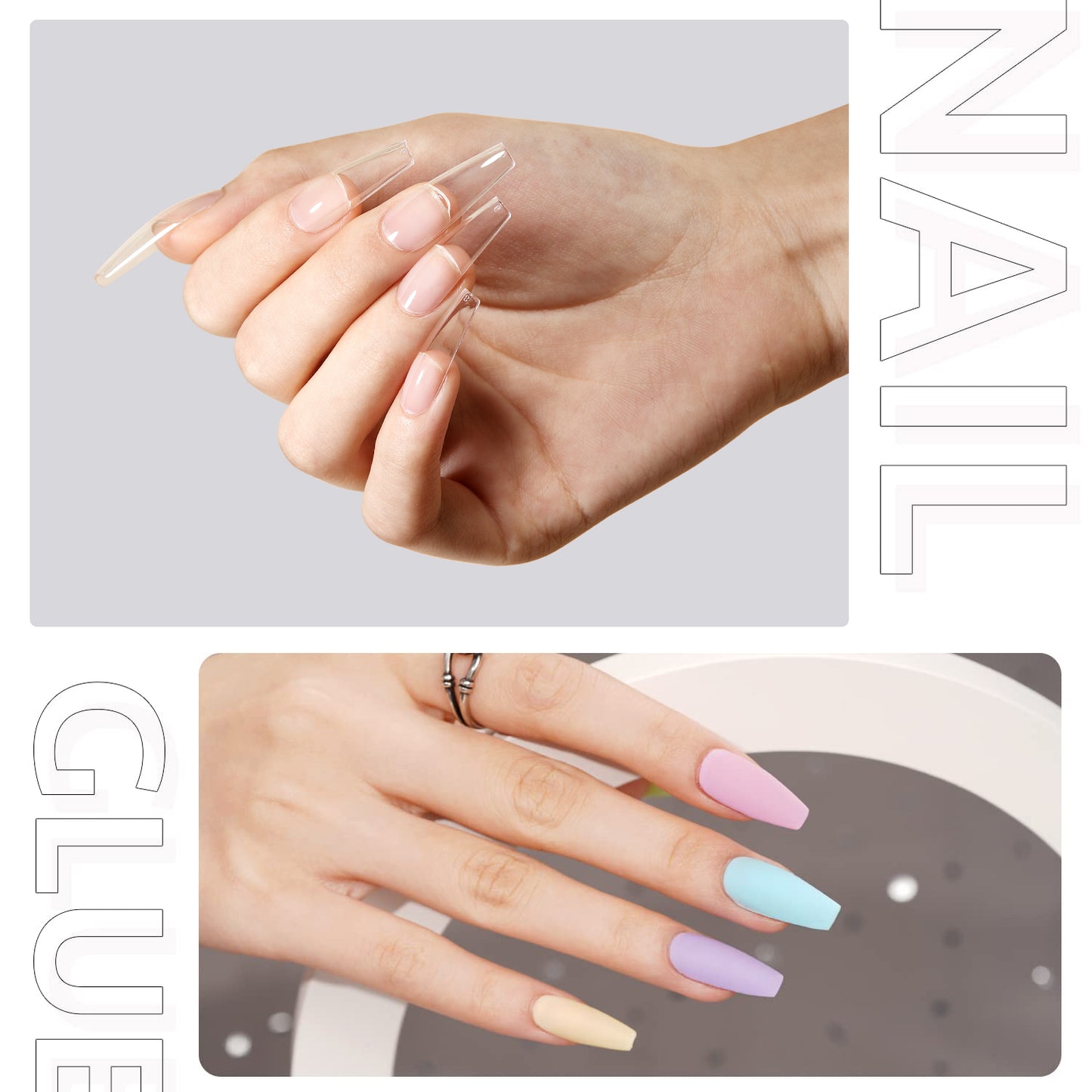 Missgooey ネイルグルー ネイルチップ接着剤 4-IN-1 多機能ネイルグルー UV/LED対応 強力な接着力 初心者＆プロ適用