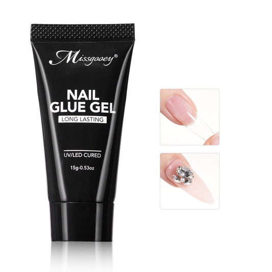 Missgooey ネイルチップ接着剤 つけ爪接着剤 ネイルチップグミ 粘土ジェル クリア ジェルネイル 手で押さえ不要 多機能 強力 UV/LED対応 初心者＆プロ適用 15g